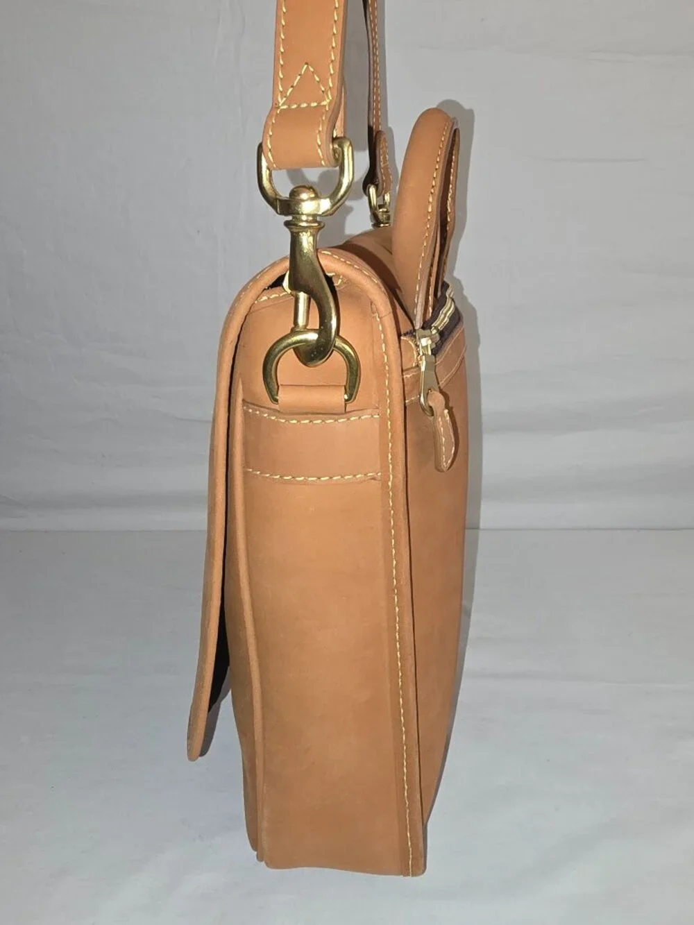 Vtg Mulholland Lariat Leather Convertible Top Handle Crossbody Messenger